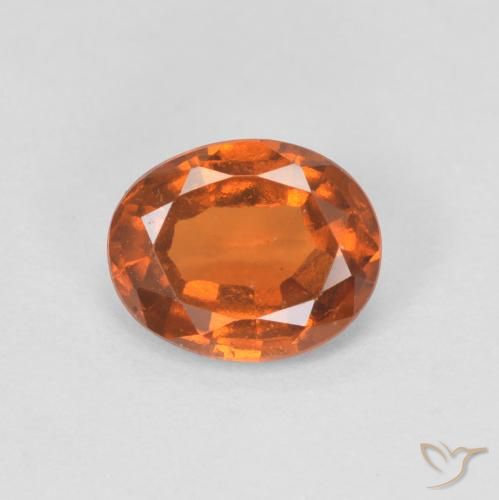 1.28ct 天然 ミディアムオレンジ ヘソナイトガーネット, 楕円形, VVS-VS