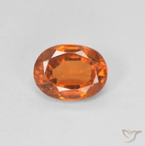 1.05ct 天然 ミディアムオレンジ ヘソナイトガーネット, 楕円形, VVS-VS