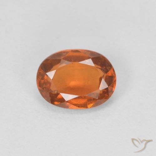 0.96カラットの天然Medium Dark-Orangeヘソナイトガーネット、楕円形、VVS-VS
