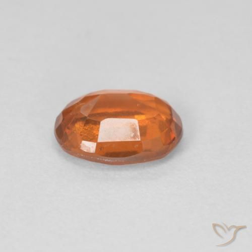 0.96カラットの天然Medium Dark-Orangeヘソナイトガーネット、楕円形、VVS-VS