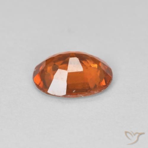 1.08カラットの天然Medium Dark-Orangeヘソナイトガーネット、楕円形、VVS-VS