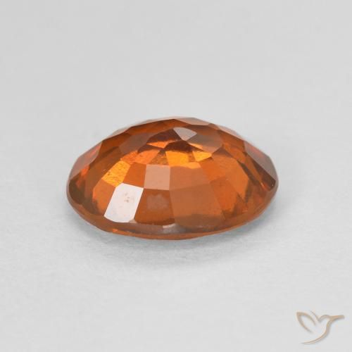 1.67カラットの天然Medium Dark-Orangeヘソナイトガーネット、楕円形、VVS-VS