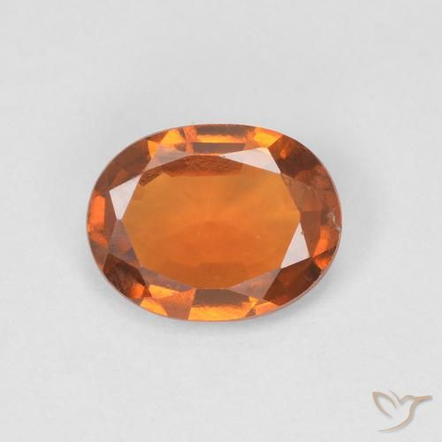 1.10ct 天然 ディープオレンジ ヘソナイトガーネット, 楕円形, VVS-VS