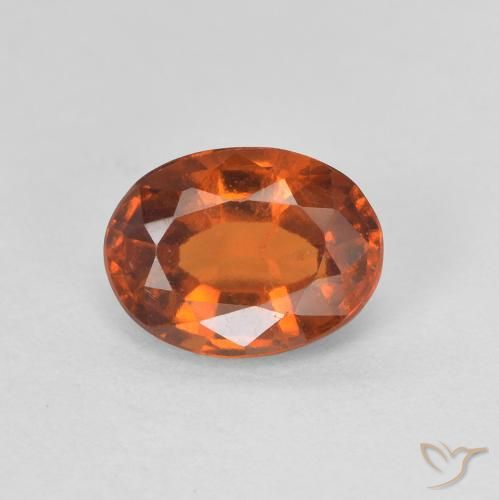 1.22ct 天然 アンバーオレンジ ヘソナイトガーネット, 楕円形, VVS-VS