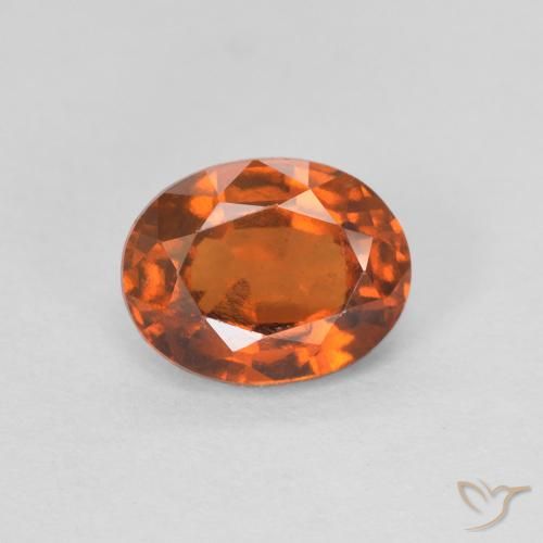 1.22カラットの天然Medium Dark-Orangeヘソナイトガーネット、楕円形、VVS-VS
