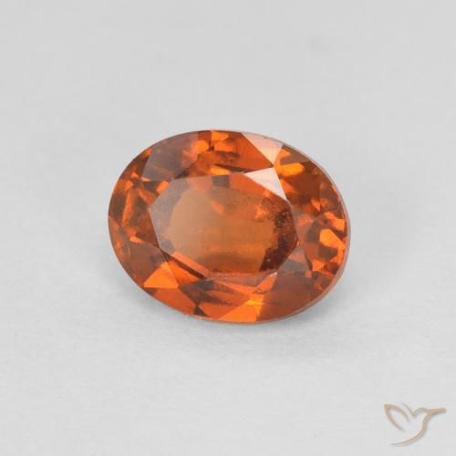 1.22カラットの天然Medium Dark-Orangeヘソナイトガーネット、楕円形、VVS-VS