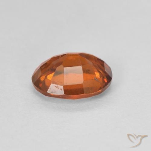 1.22カラットの天然Medium Dark-Orangeヘソナイトガーネット、楕円形、VVS-VS