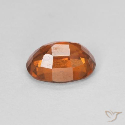 1.27カラットの天然Medium Dark-Orangeヘソナイトガーネット、楕円形、VVS-VS