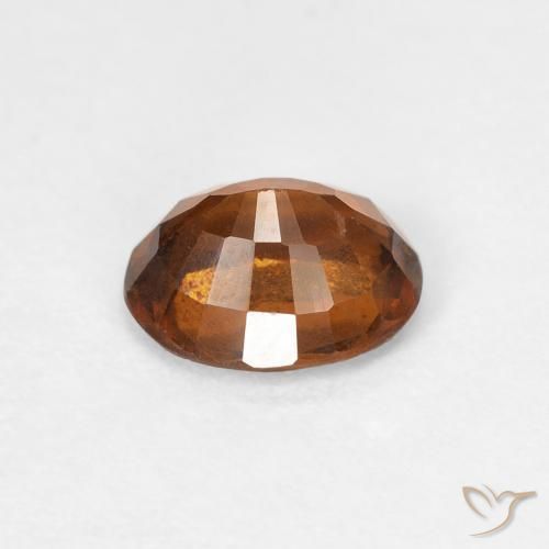 0.98カラットの天然Medium Dark-Orangeヘソナイトガーネット、楕円形、VVS-VS