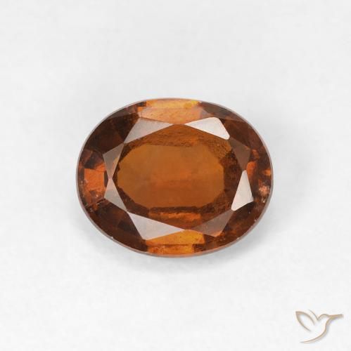 1.30ct 天然 アンバーオレンジ ヘソナイトガーネット, 楕円形, VVS-VS
