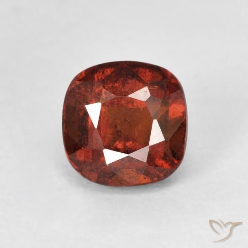 1.58ct 天然 ダークオレンジ ヘソナイトガーネット, クッション, VS