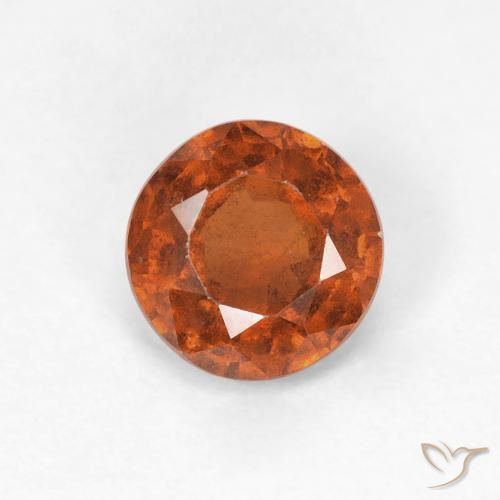 0.95ct 天然 Medium Dark-Orange ヘソナイトガーネット, ラウンド, VS