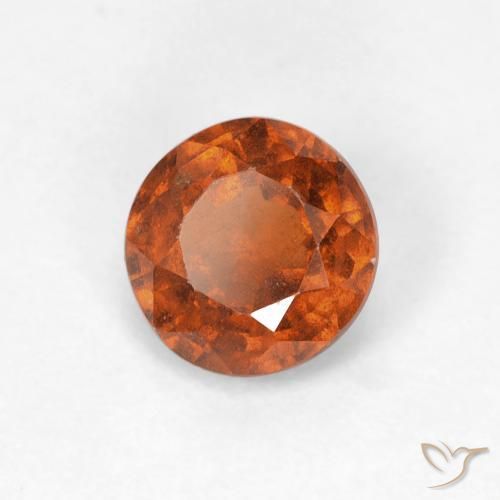 0.95カラットの天然Medium Dark-Orangeヘソナイトガーネット、ラウンド、VS