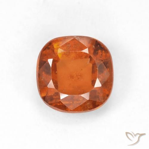 1.33ct 天然 ディープオレンジ ヘソナイトガーネット, クッション, VS