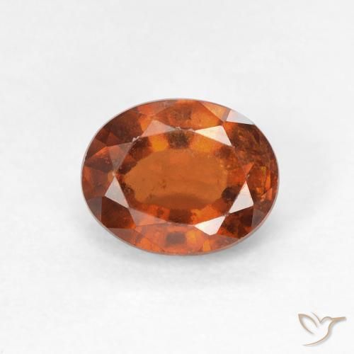 1.37ct 天然 ディープオレンジ ヘソナイトガーネット, 楕円形, VS