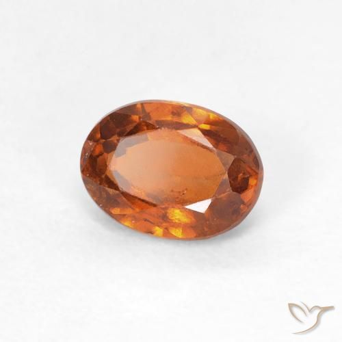 0.83カラットの天然Medium Dark-Orangeヘソナイトガーネット、楕円形、VS