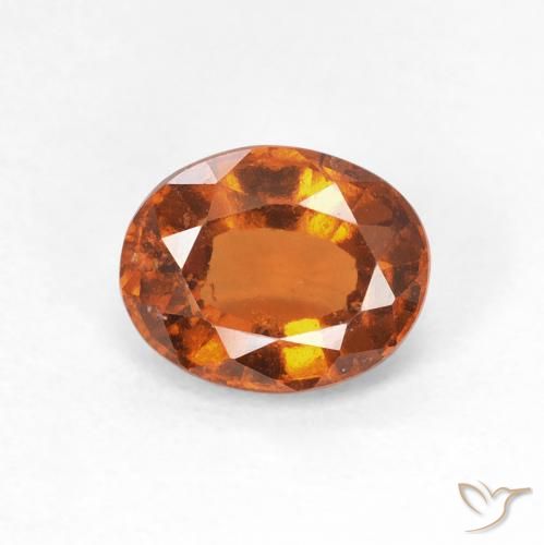1.41ct 天然 ミディアムオレンジ ヘソナイトガーネット, 楕円形, VS