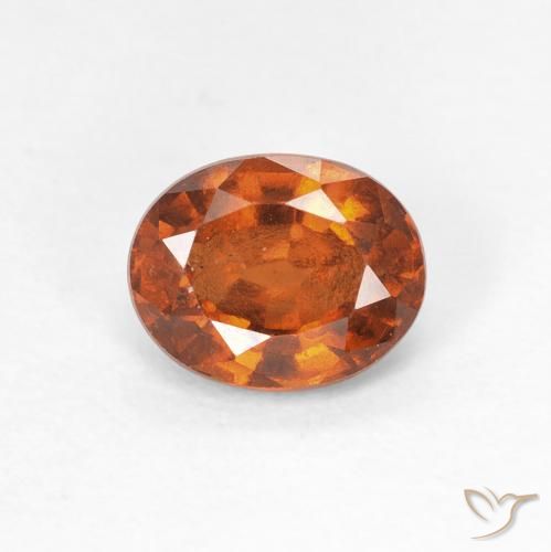 1.29ct 天然 Medium Dark-Orange ヘソナイトガーネット, 楕円形, VS