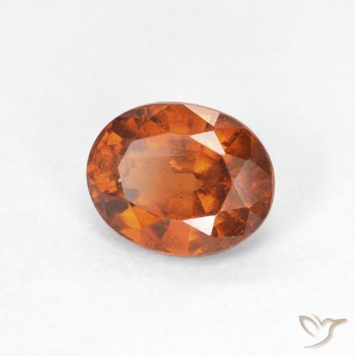 1.29カラットの天然Medium Dark-Orangeヘソナイトガーネット、楕円形、VS