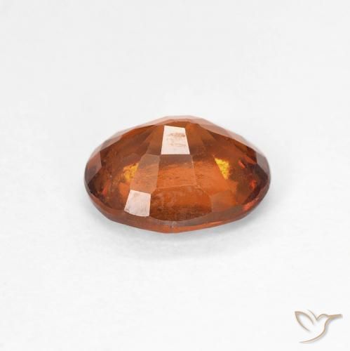 1.29カラットの天然Medium Dark-Orangeヘソナイトガーネット、楕円形、VS