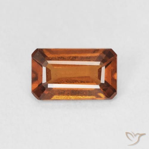 1.23ct 天然 ディープオレンジ ヘソナイトガーネット, エメラルドカット, VVS-VS