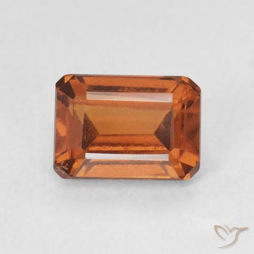 1.43カラットの天然Medium Dark-Orangeヘソナイトガーネット、八角形 / エメラルドカット、VVS-VS