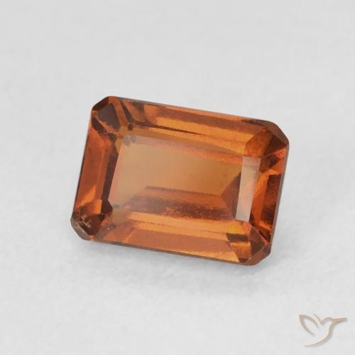 1.43カラットの天然Medium Dark-Orangeヘソナイトガーネット、八角形 / エメラルドカット、VVS-VS