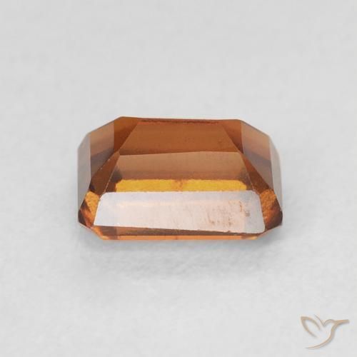 1.43カラットの天然Medium Dark-Orangeヘソナイトガーネット、八角形 / エメラルドカット、VVS-VS
