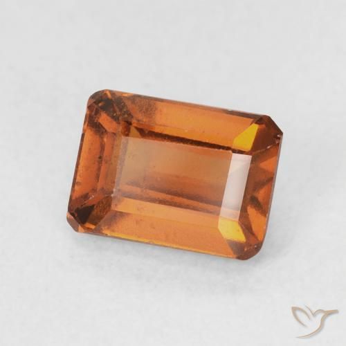 1.50カラットの天然Medium Dark-Orangeヘソナイトガーネット、八角形 / エメラルドカット、VVS-VS