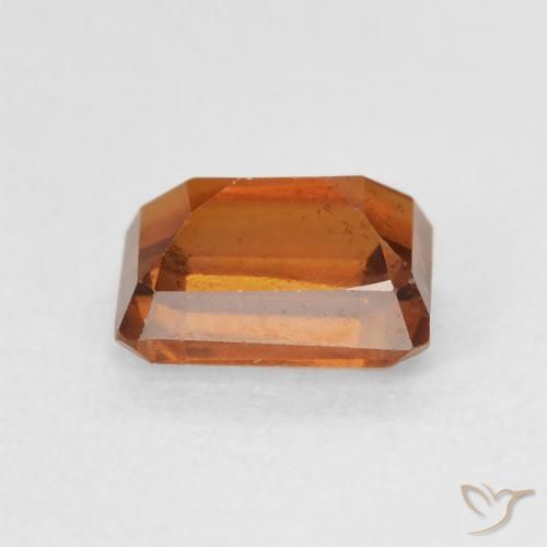 1.50カラットの天然Medium Dark-Orangeヘソナイトガーネット、八角形 / エメラルドカット、VVS-VS