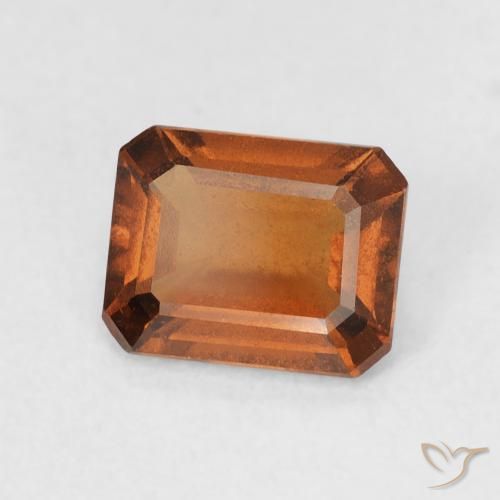 1.27カラットの天然Medium Dark-Orangeヘソナイトガーネット、八角形 / エメラルドカット、VVS-VS