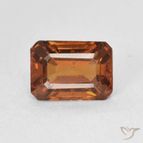 1.50ct 天然 ミディアムオレンジ ヘソナイトガーネット, エメラルドカット, VVS-VS