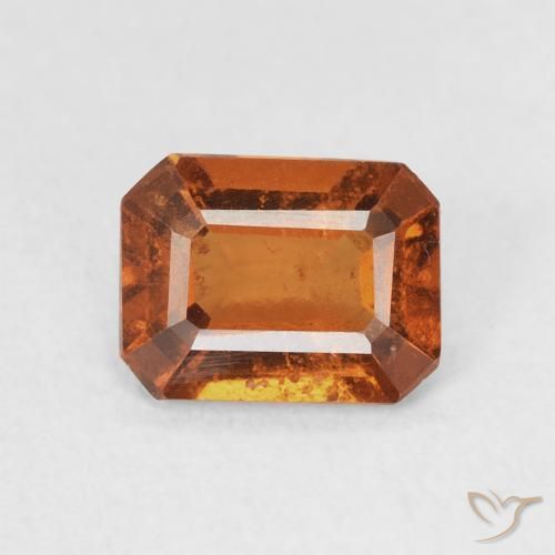 1.08ct 天然 ディープオレンジ ヘソナイトガーネット, エメラルドカット, VVS-VS