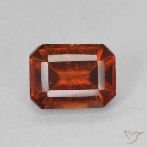 1.41ct 天然 ディープオレンジ ヘソナイトガーネット, エメラルドカット, VS