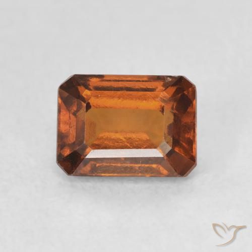 1.38ct 天然 赤みがかったオレンジ ヘソナイトガーネット, エメラルドカット, VS