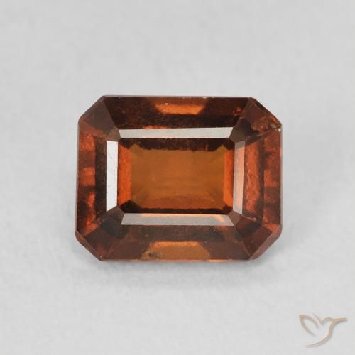 1.49ct 天然 ミディアムオレンジ ヘソナイトガーネット, エメラルドカット, VVS-VS