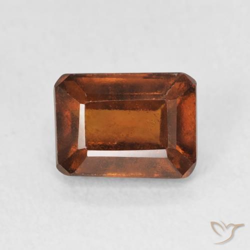 1.58ct 天然 ディープオレンジ ヘソナイトガーネット, エメラルドカット, VVS-VS