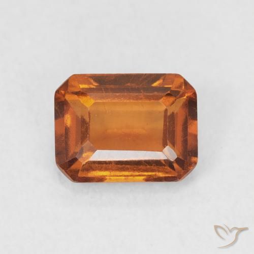 1.12ct 天然 Medium Dark-Orange ヘソナイトガーネット, エメラルドカット, VVS-VS