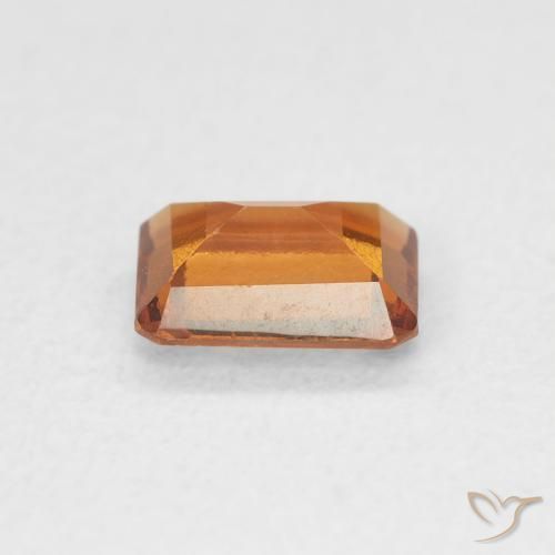 0.82カラットの天然Medium Dark-Orangeヘソナイトガーネット、八角形 / エメラルドカット、VVS-VS