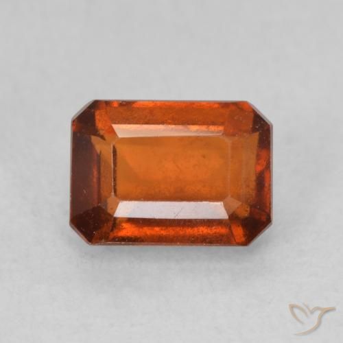 1.50ct 天然 ミディアムオレンジ ヘソナイトガーネット, エメラルドカット, VS