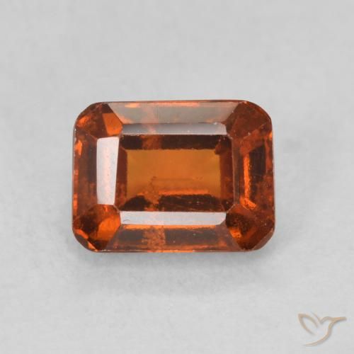 1.41ct 天然 ミディアムオレンジ ヘソナイトガーネット, エメラルドカット, VS