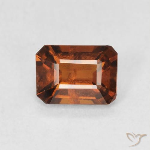 1.12ct 天然 アンバーオレンジ ヘソナイトガーネット, エメラルドカット, VS