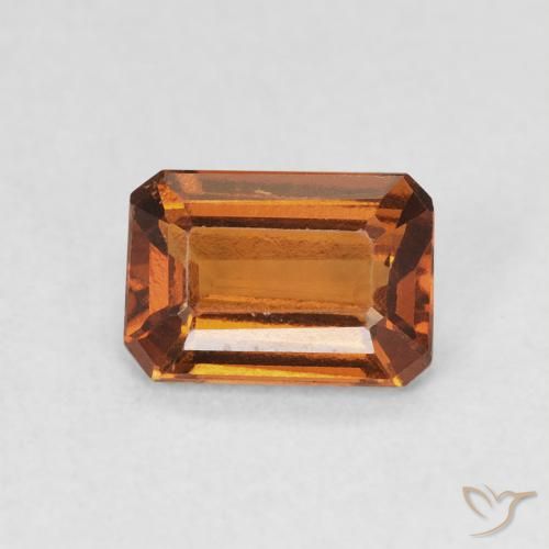 1.06ct 天然 Medium Dark-Orange ヘソナイトガーネット, エメラルドカット, VVS