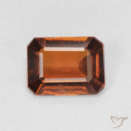 1.42ct 天然 ディープオレンジ ヘソナイトガーネット, エメラルドカット, VVS