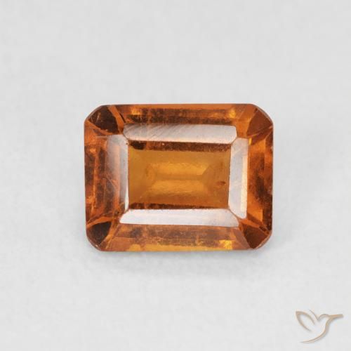 1.07ct 天然 ディープオレンジ ヘソナイトガーネット, エメラルドカット, VS-SI
