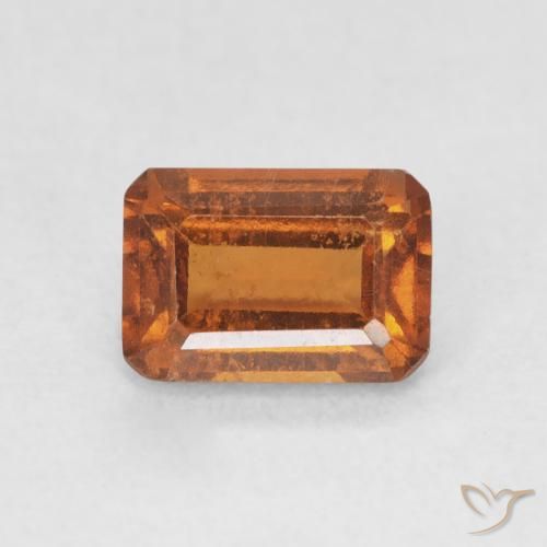 1.36ct 天然 ミディアムオレンジ ヘソナイトガーネット, エメラルドカット, VS-SI