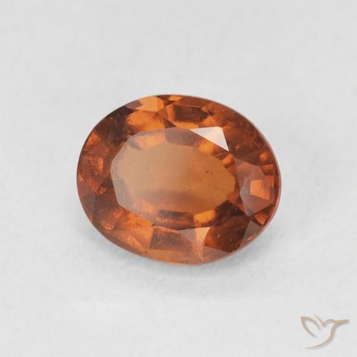 1.77カラットの天然Medium Dark-Orangeヘソナイトガーネット、楕円形、VS