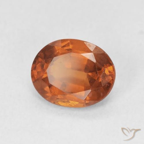 1.83カラットの天然Medium Dark-Orangeヘソナイトガーネット、楕円形、VS