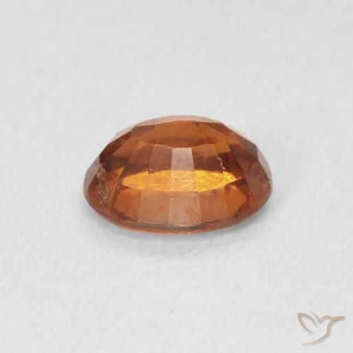 1.23カラットの天然Medium Dark-Orangeヘソナイトガーネット、楕円形、VS