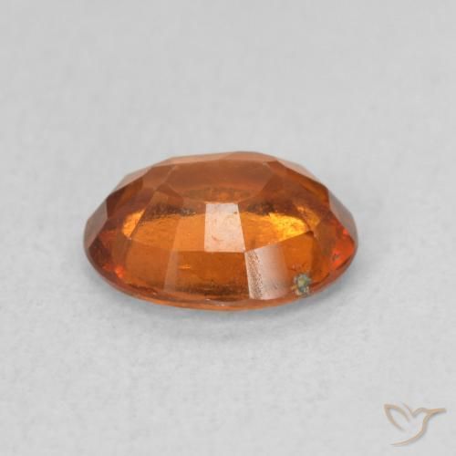 1.15カラットの天然Medium Dark-Orangeヘソナイトガーネット、楕円形、VS-SI